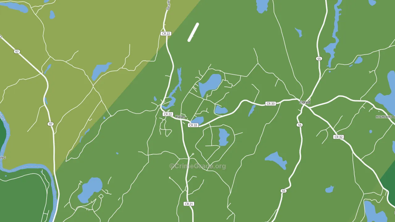 Yulan, NY Map of Drug-Related Crime Rates