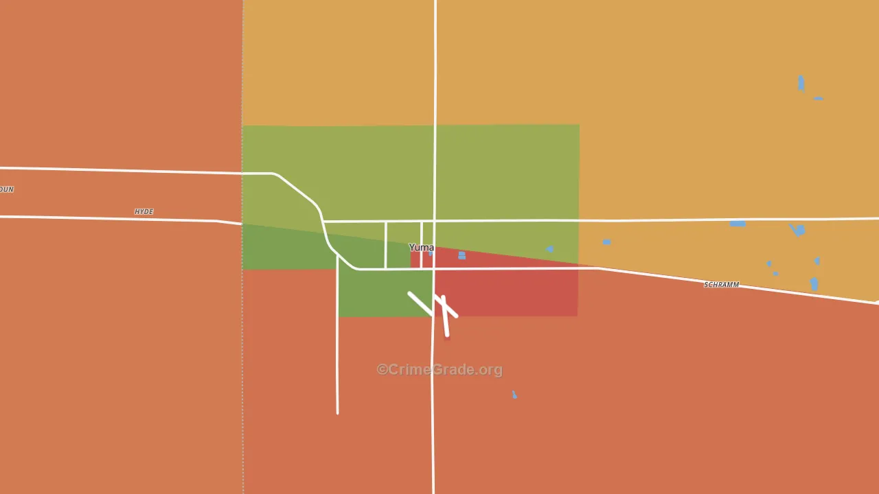 Yuma, CO Map of Drug-Related Crime Rates