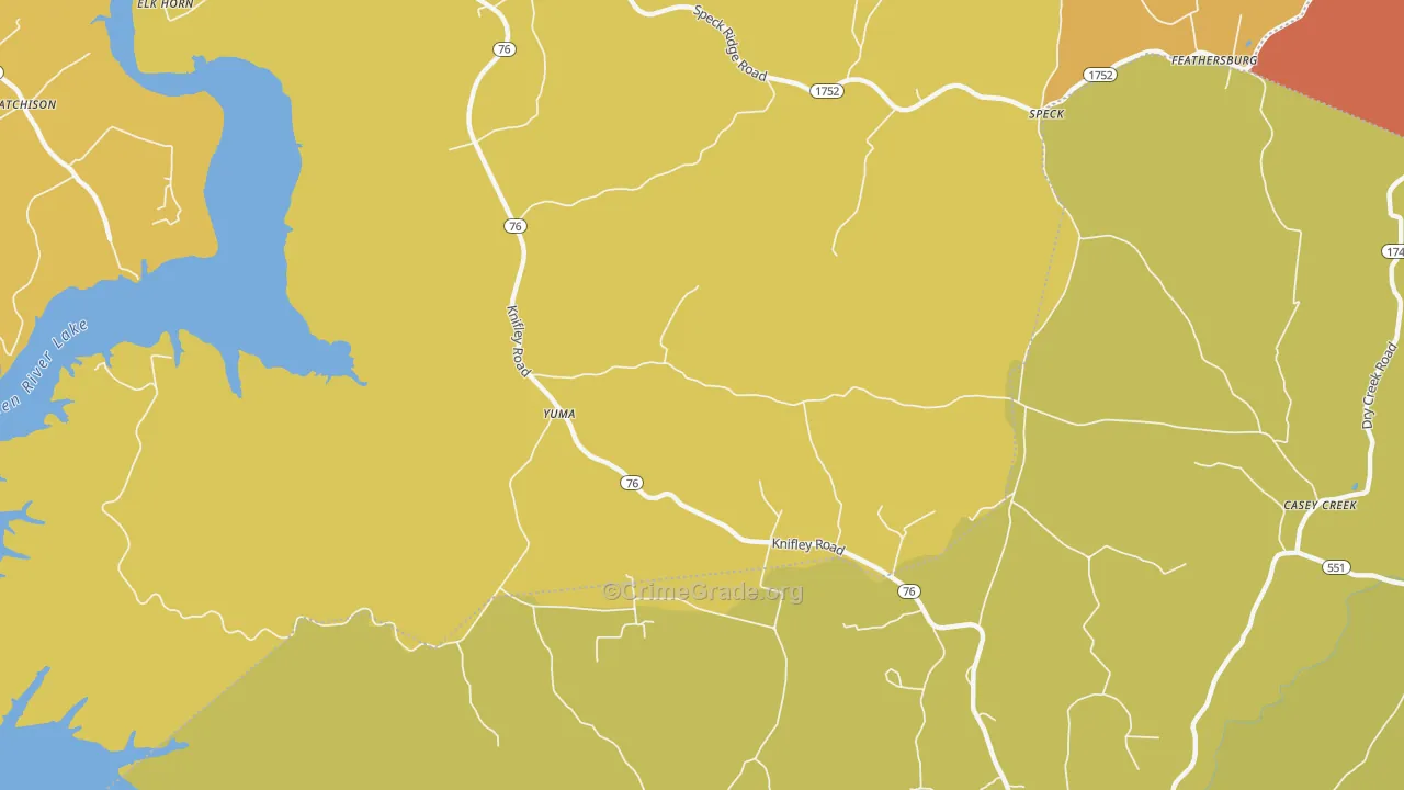 Yuma, KY Map of Drug-Related Crime Rates