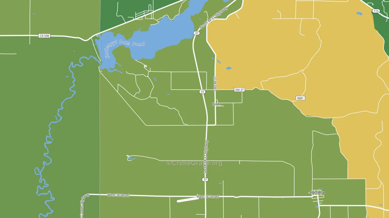 Yuma, MI Map of Drug-Related Crime Rates