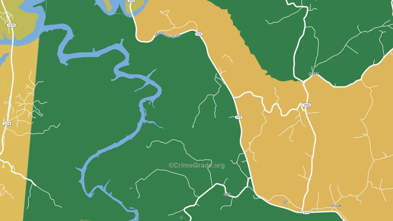 Zag, KY Map of Drug-Related Crime Rates