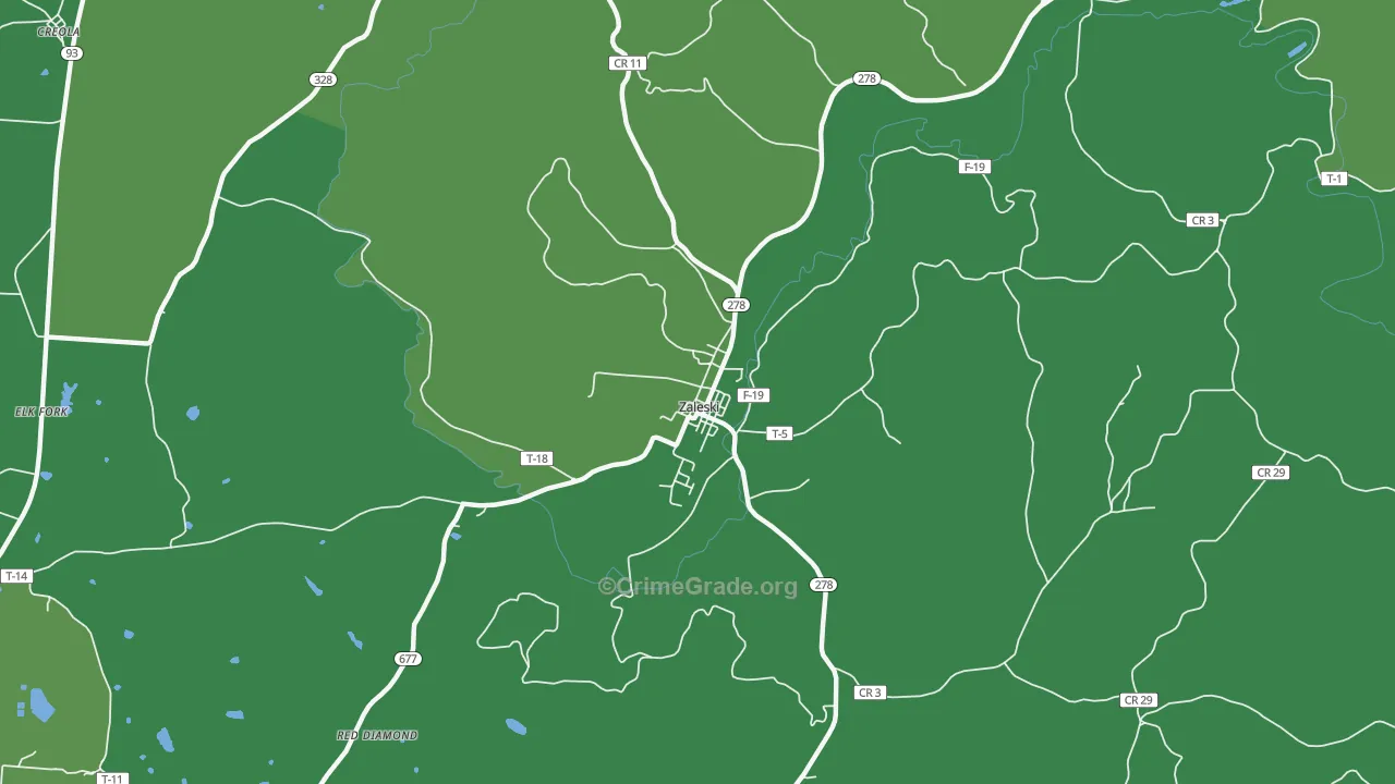 Zaleski, OH Map of Drug-Related Crime Rates