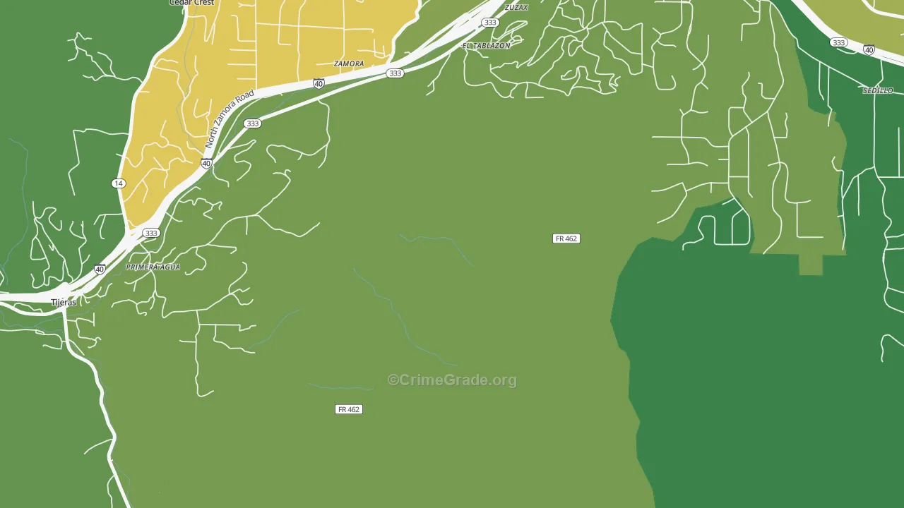 Zamora, NM Map of Drug-Related Crime Rates