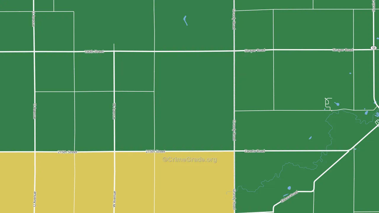Zaneta, IA Map of Drug-Related Crime Rates