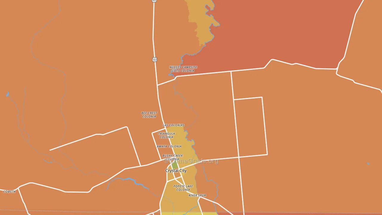 Zavala County, TX Map of Drug-Related Crime Rates