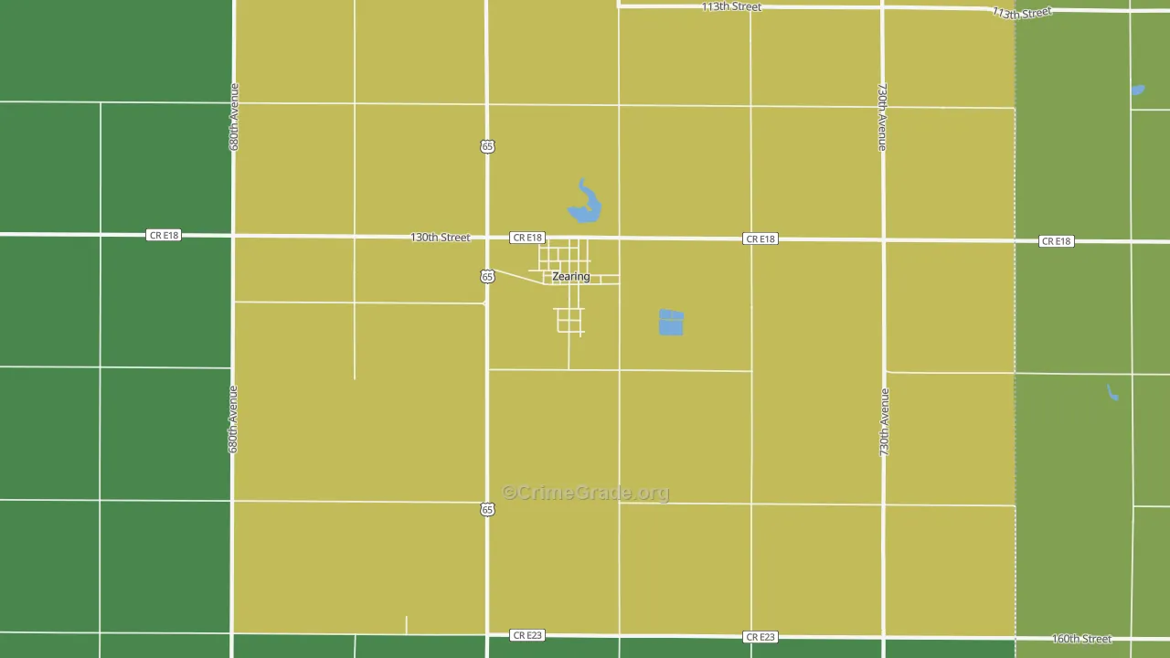 Zearing, IA Map of Drug-Related Crime Rates