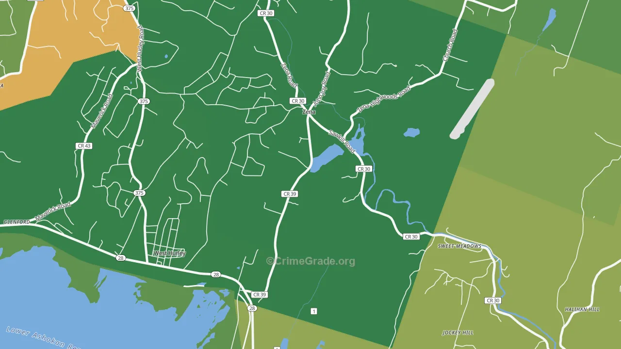 Zena, NY Map of Drug-Related Crime Rates
