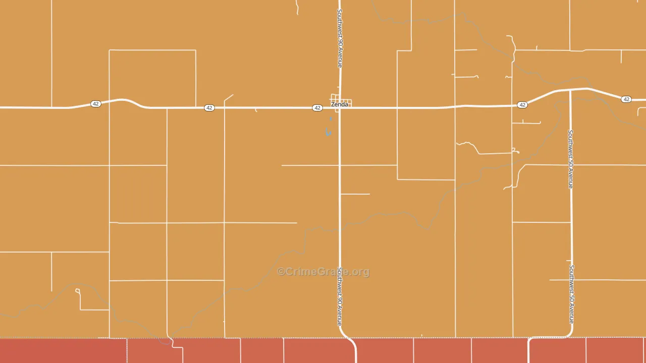 Zenda, KS Map of Drug-Related Crime Rates