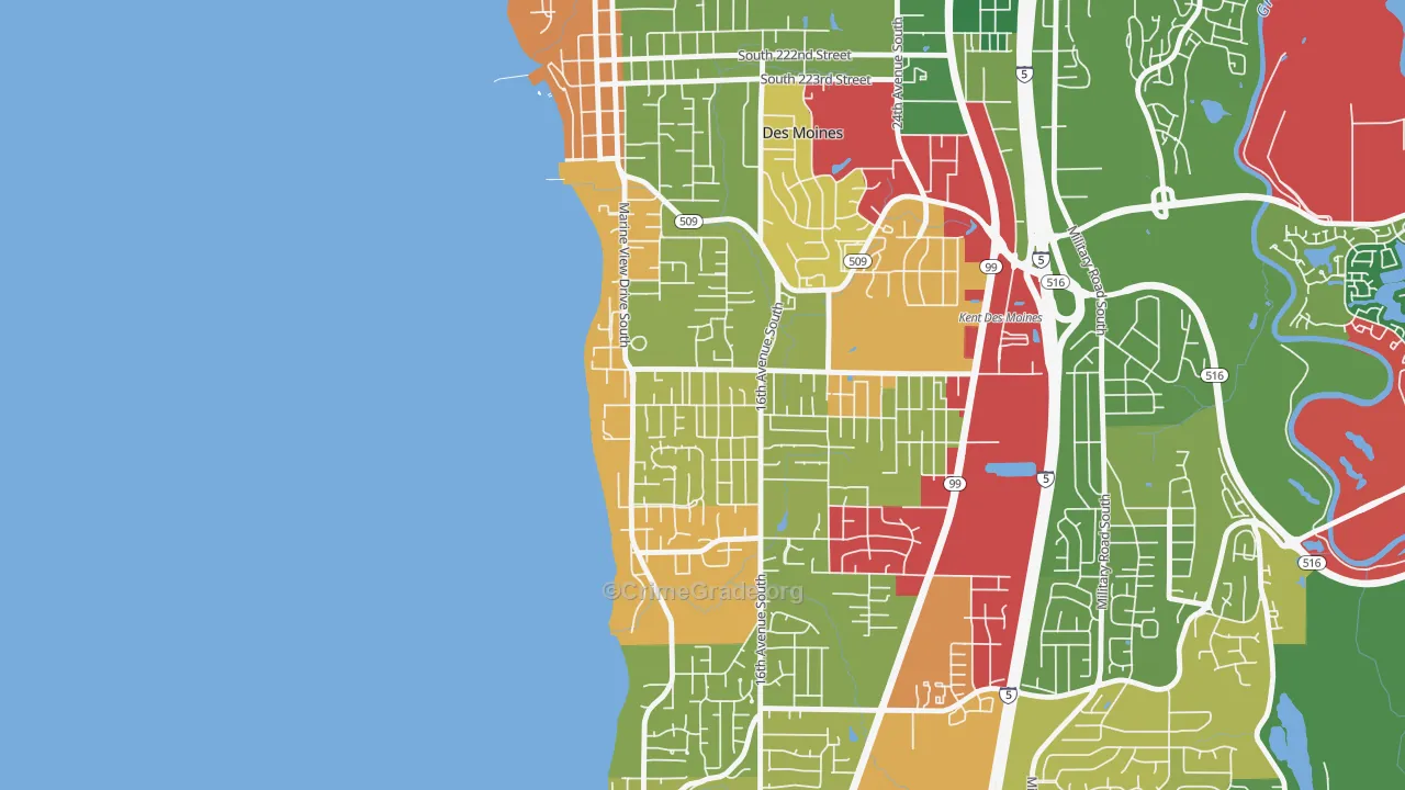 Zenith, Des Moines, WA Map of Drug-Related Crime Rates