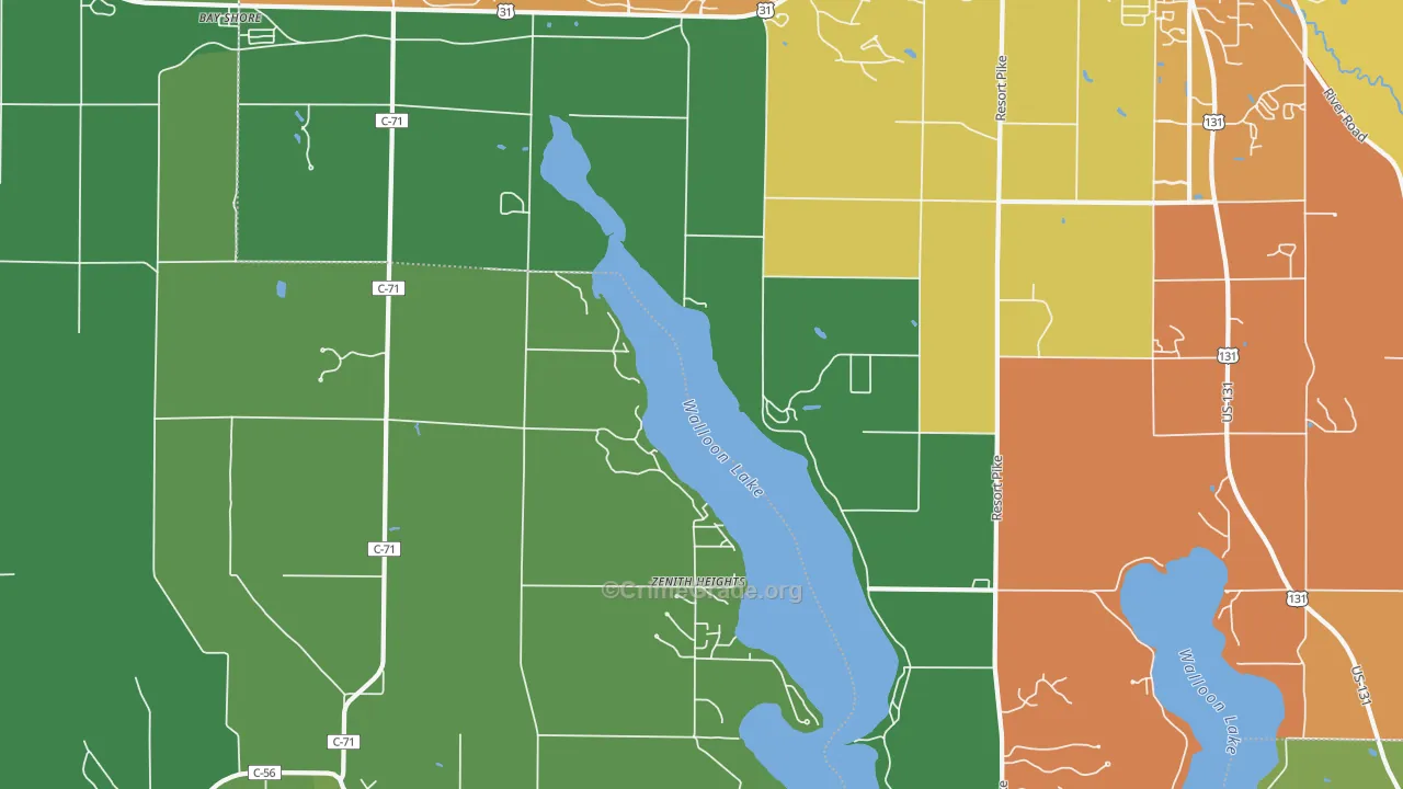 Zenith Heights, MI Map of Drug-Related Crime Rates