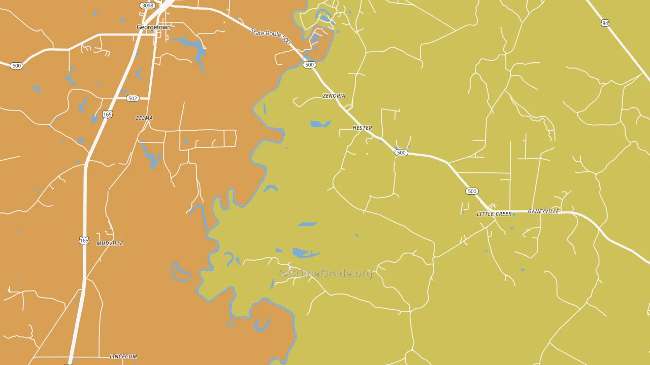 Zenoria, LA Map of Drug-Related Crime Rates