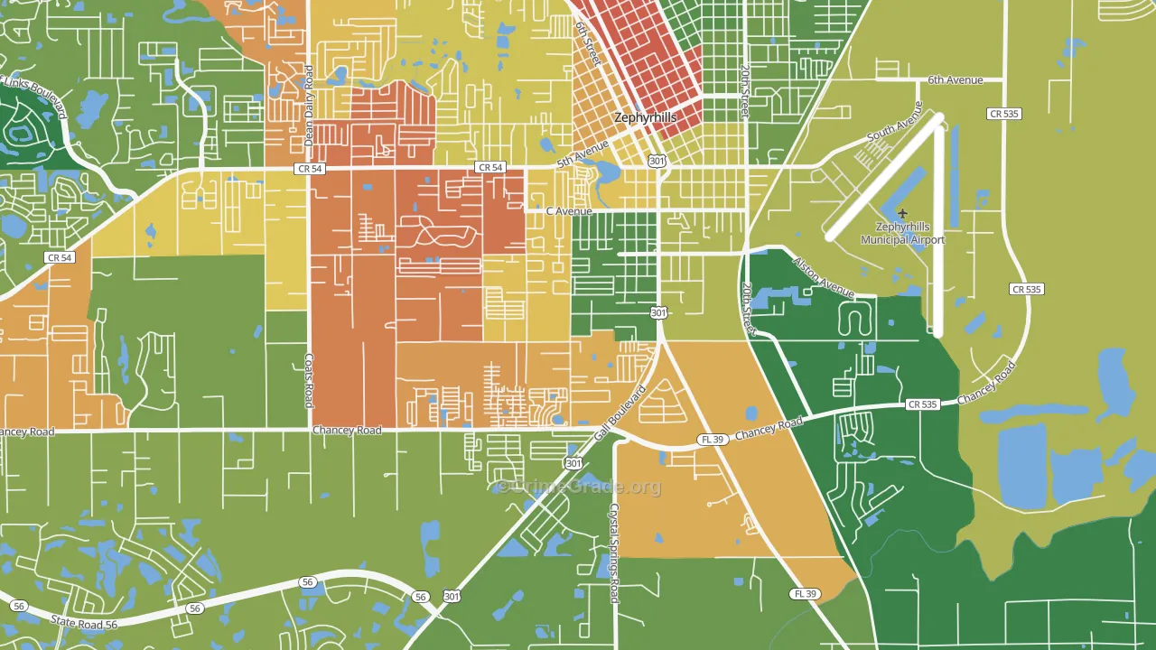 Zephyrhills South, FL Map of Drug-Related Crime Rates