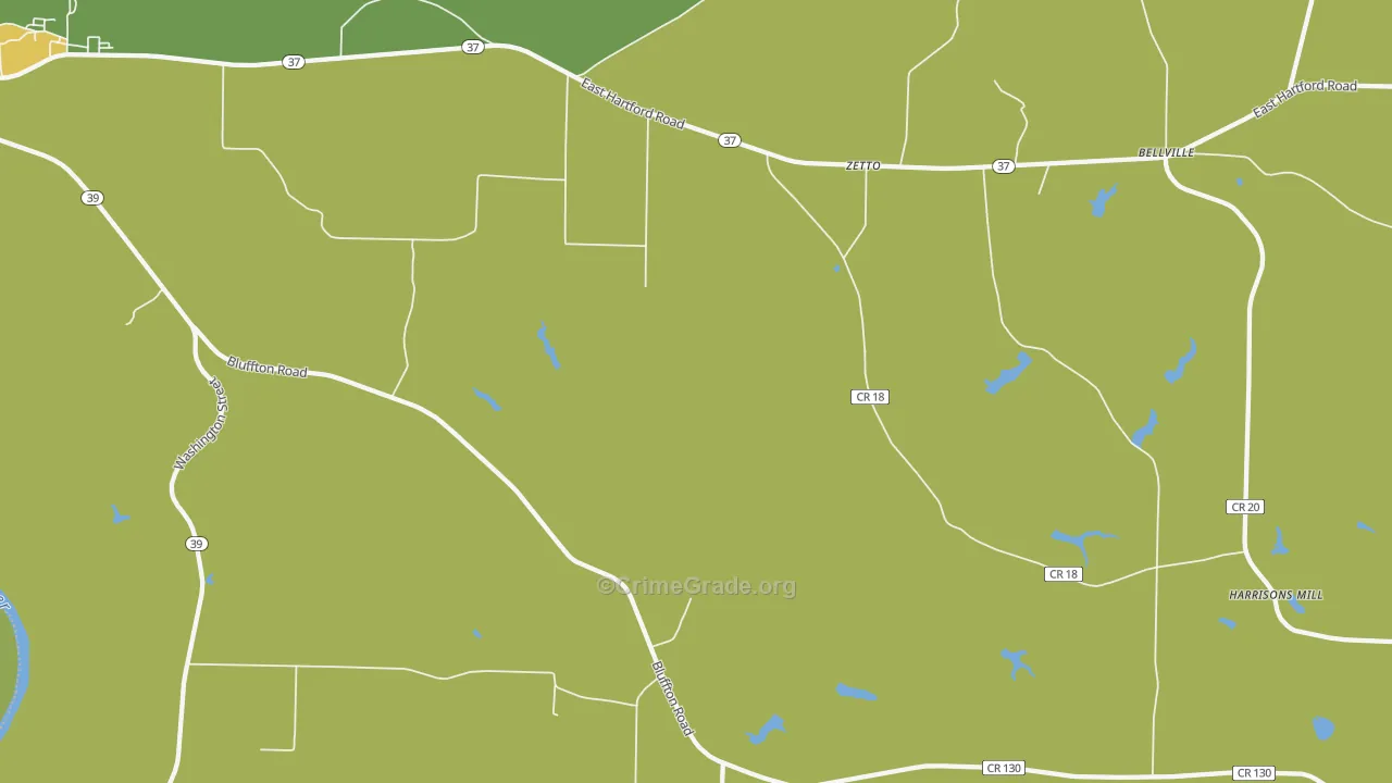 Zetto, GA Map of Drug-Related Crime Rates