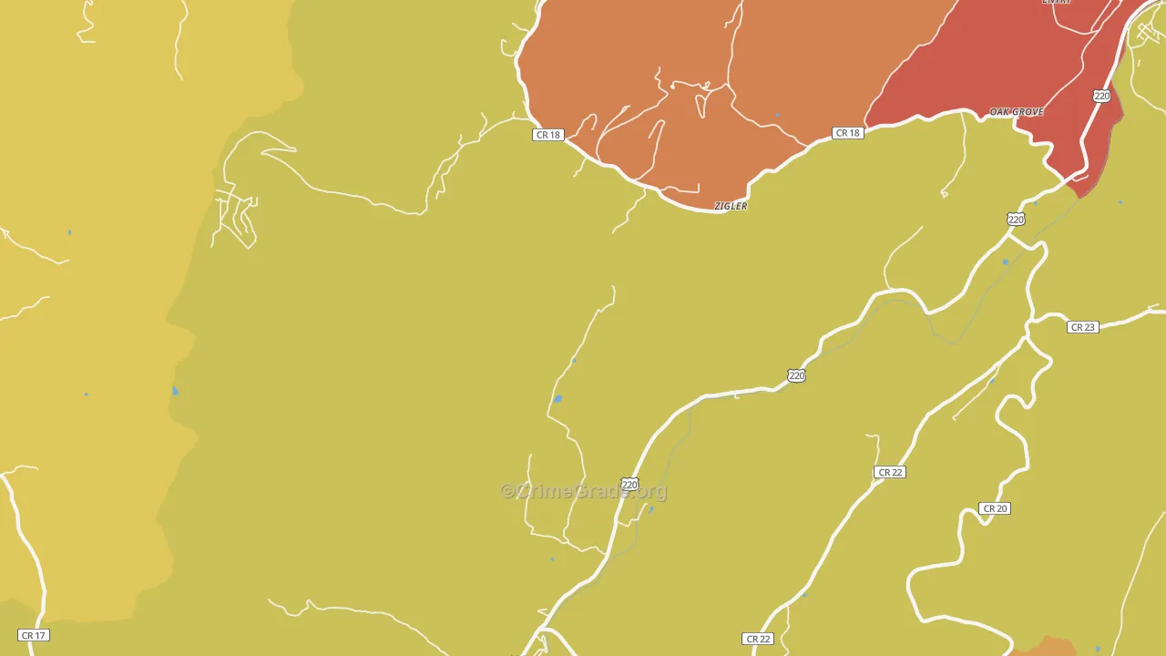 Zigler, WV Map of Drug-Related Crime Rates