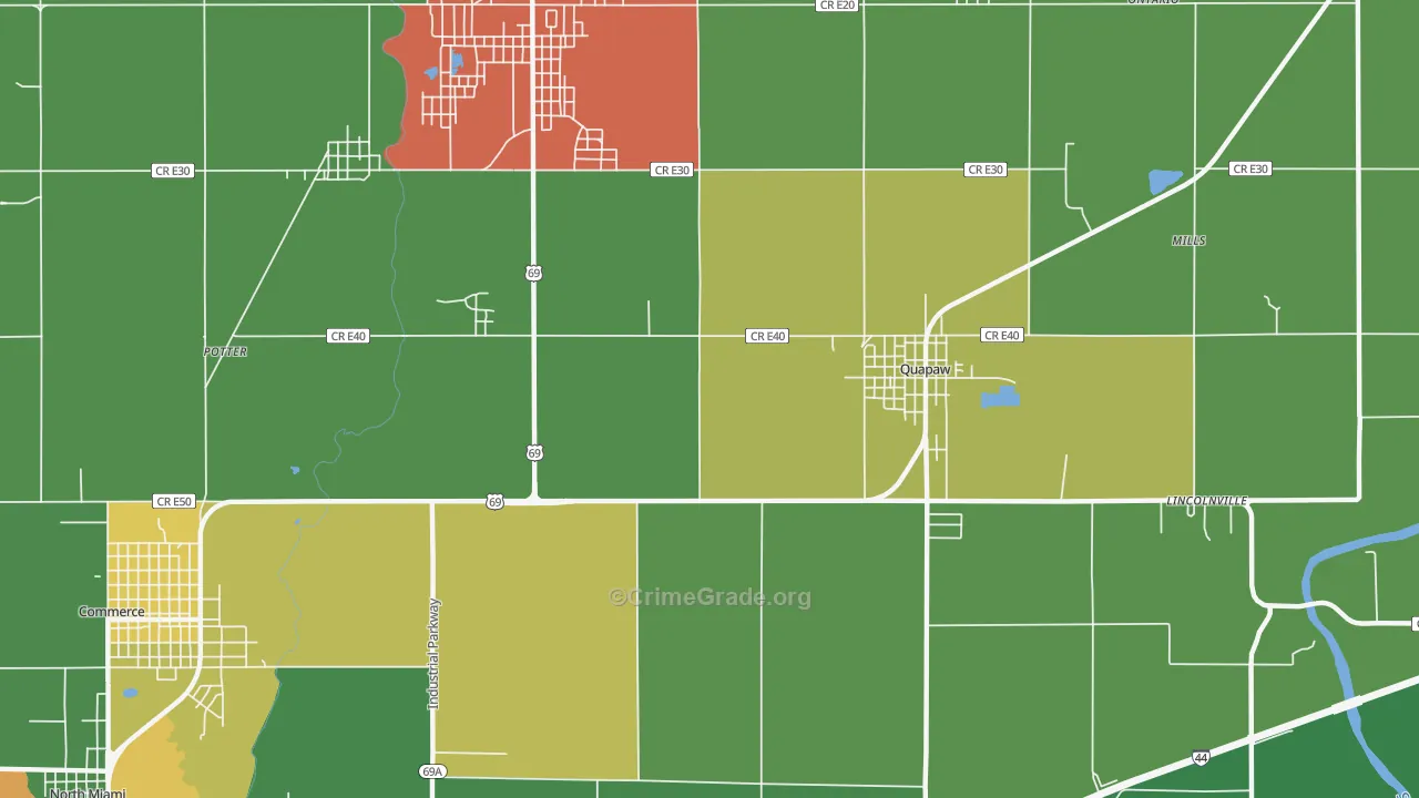 Zincville, OK Map of Drug-Related Crime Rates