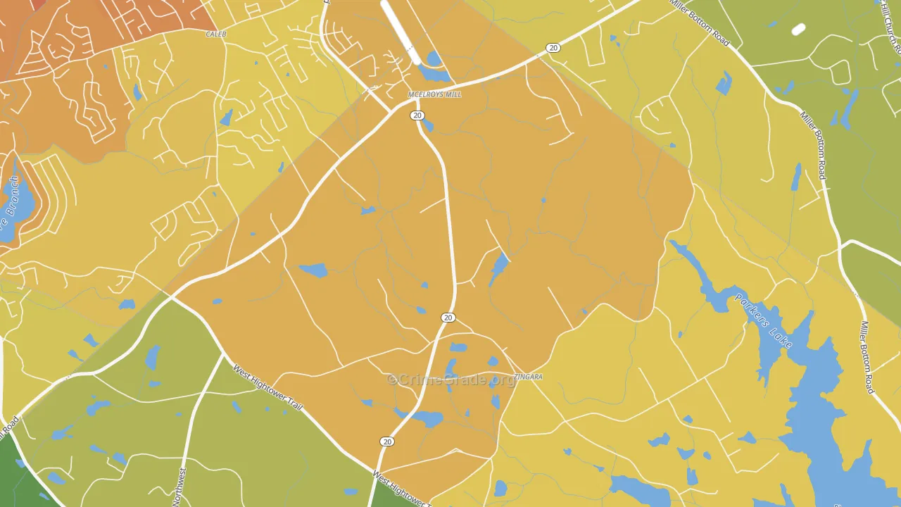 Zingara, GA Map of Drug-Related Crime Rates