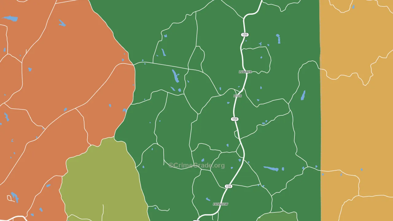 Zion, AL Map of Drug-Related Crime Rates