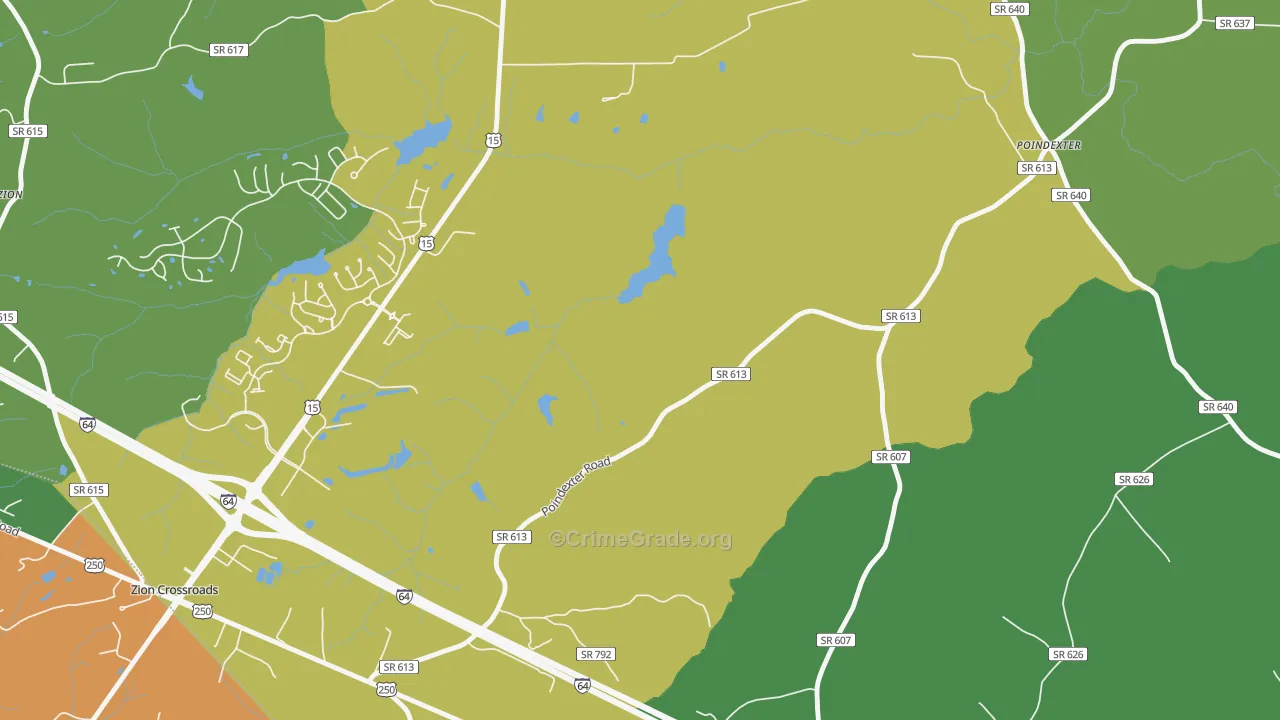 Zion Crossroads, VA Map of Drug-Related Crime Rates