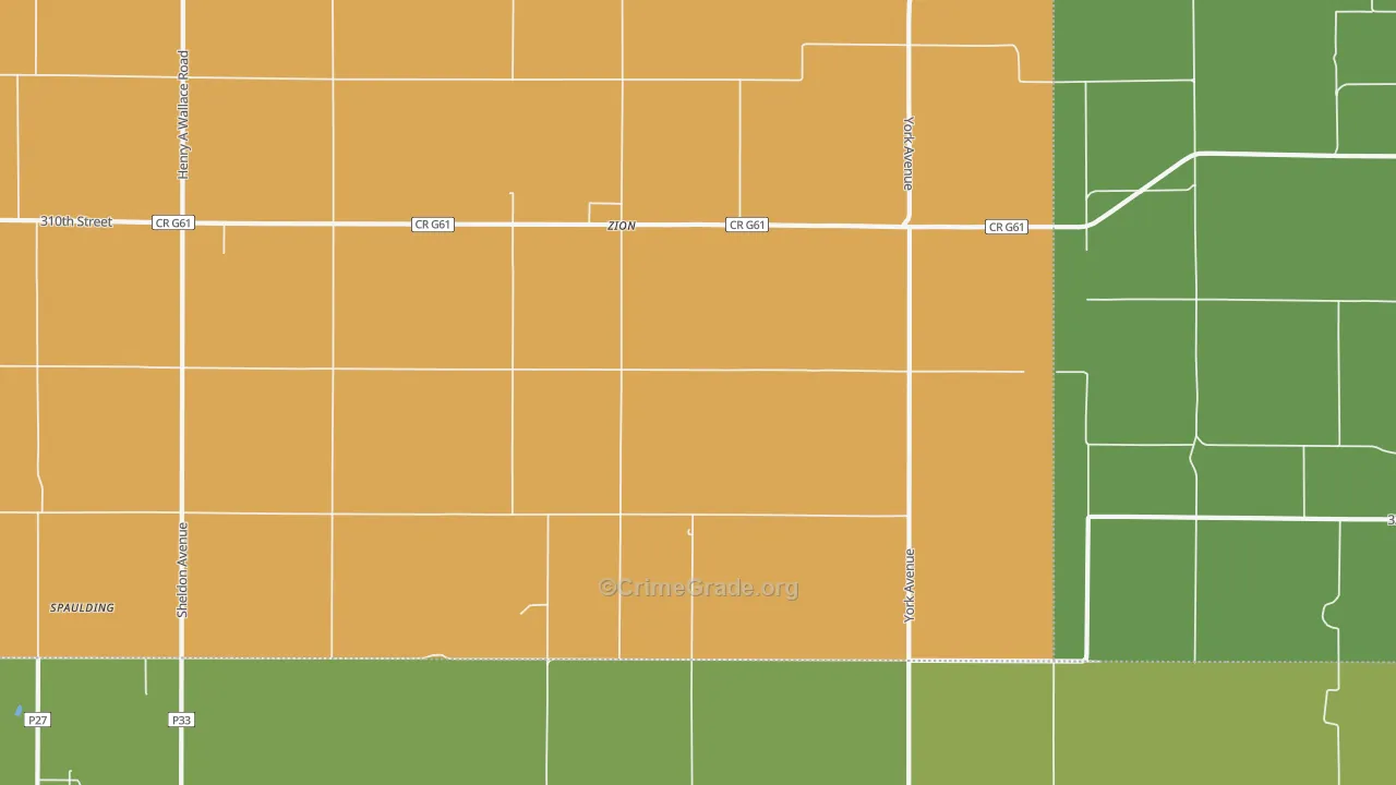 Zion, IA Map of Drug-Related Crime Rates