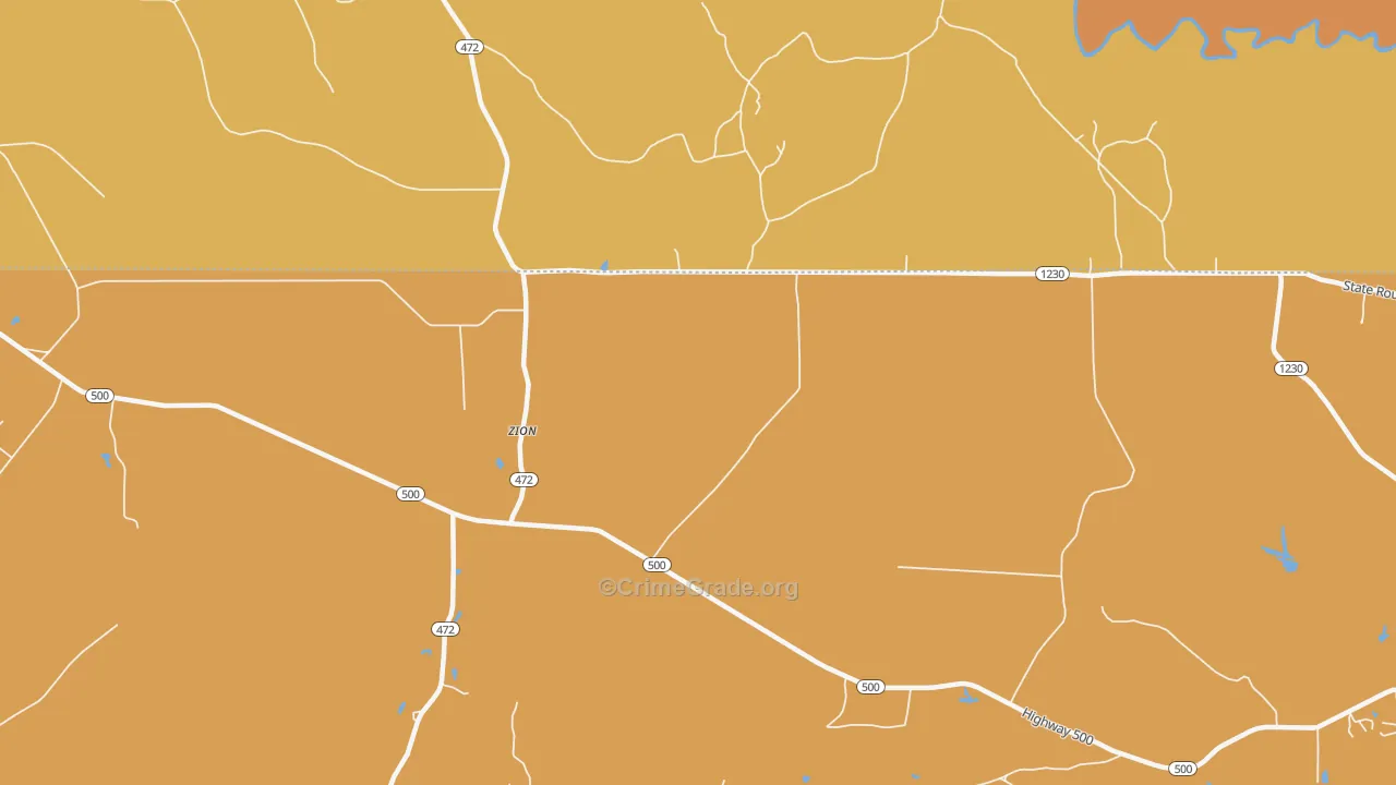 Zion, LA Map of Drug-Related Crime Rates