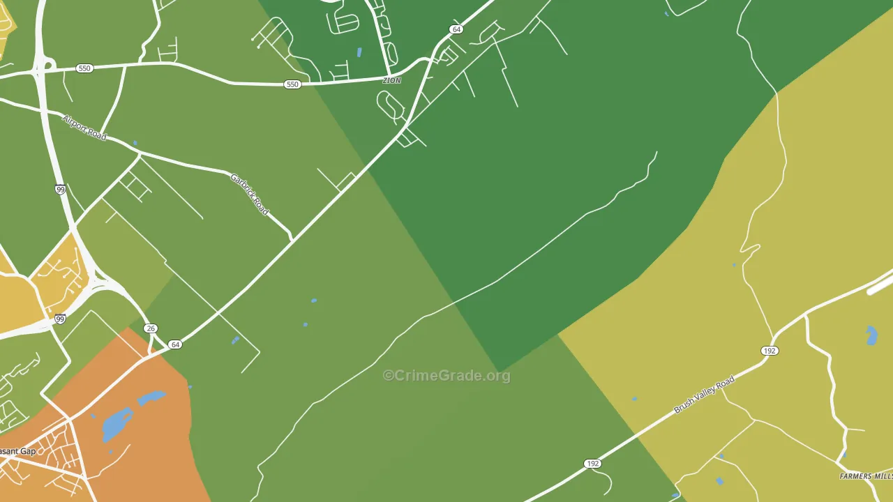 Zion, PA Map of Drug-Related Crime Rates