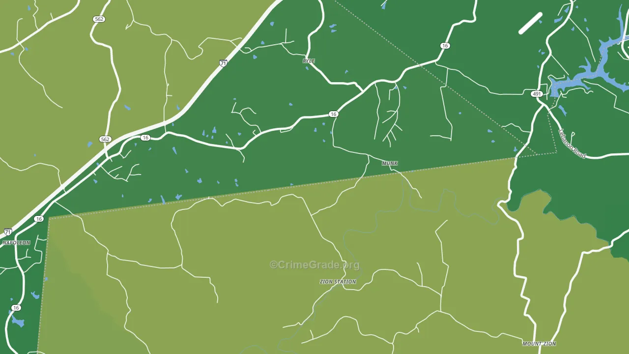 Zion Station, KY Map of Drug-Related Crime Rates