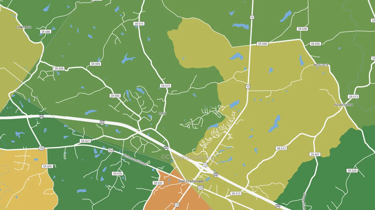 Zion, VA Map of Drug-Related Crime Rates