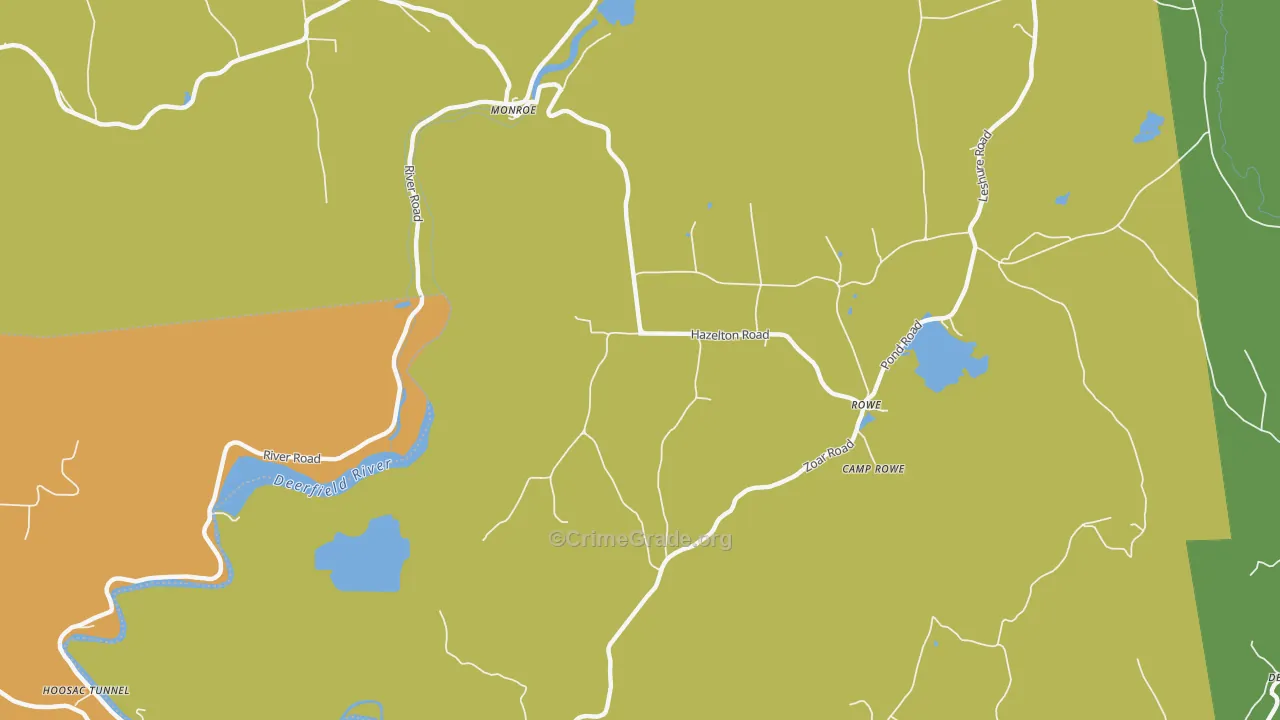 Zoar, MA Map of Drug-Related Crime Rates