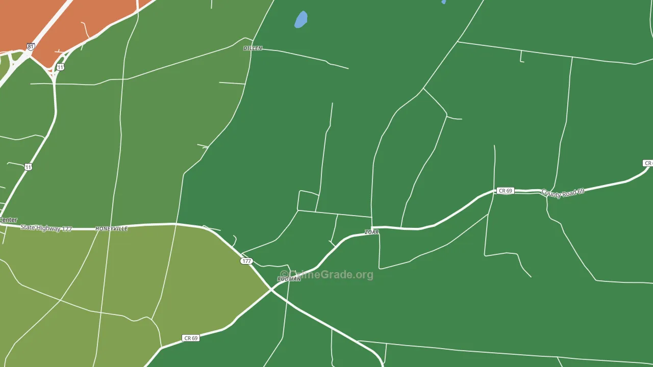 Zoar, NY Map of Drug-Related Crime Rates