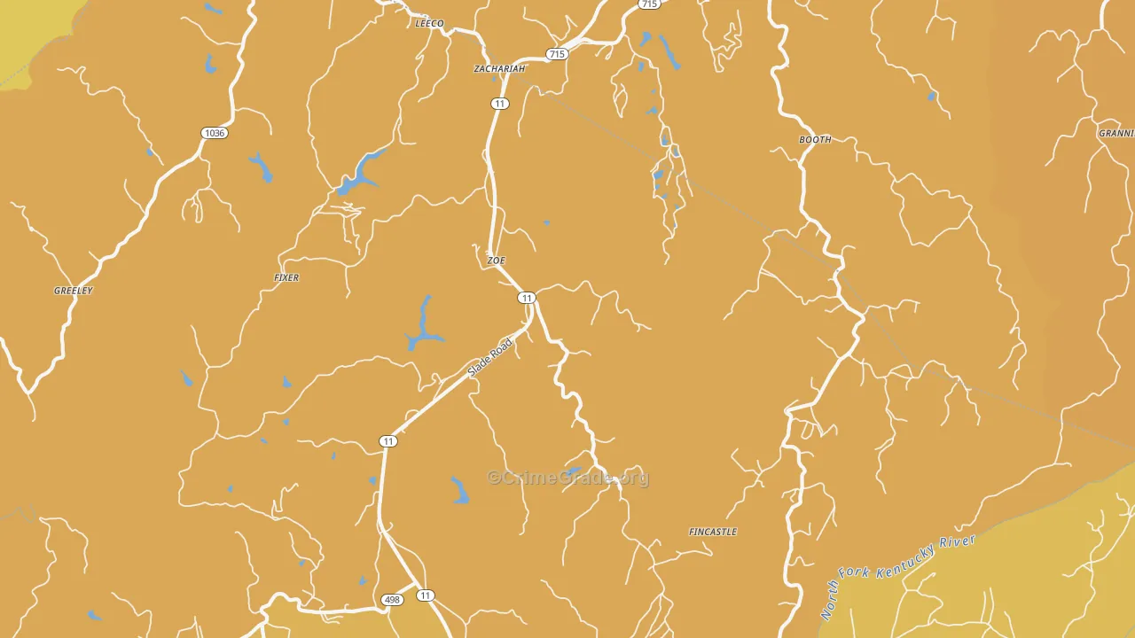 Zoe, KY Map of Drug-Related Crime Rates