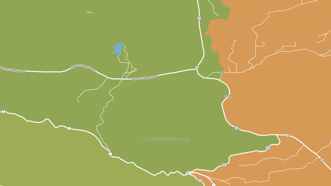 Zoe, OK Map of Drug-Related Crime Rates
