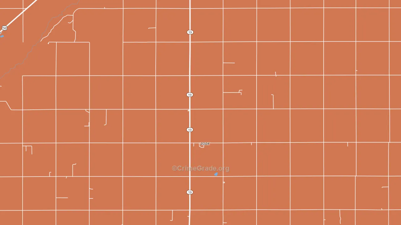 Zook, KS Map of Drug-Related Crime Rates