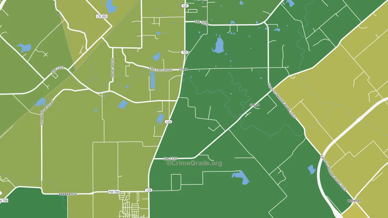 Zorn, TX Map of Drug-Related Crime Rates