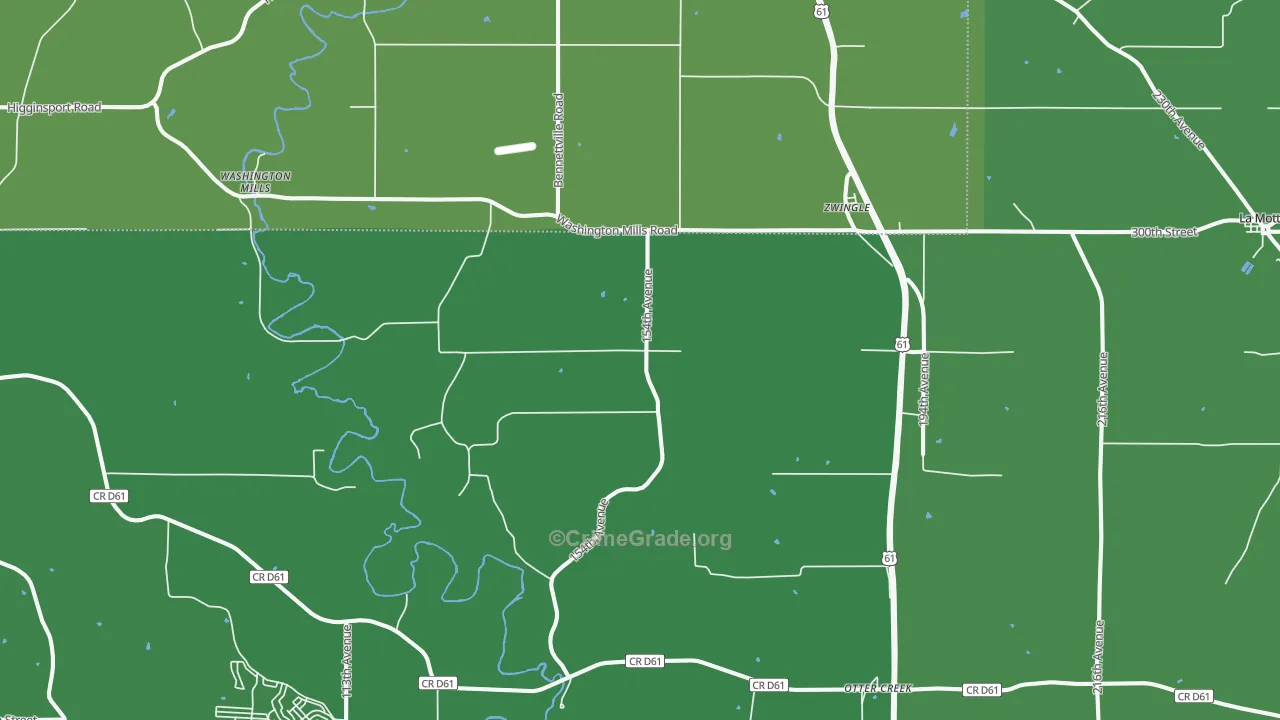 Zwingle, IA Map of Drug-Related Crime Rates