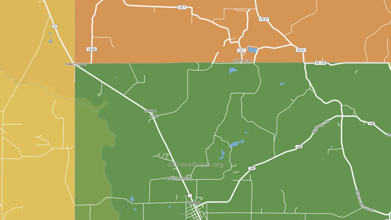 Zylks, LA Map of Drug-Related Crime Rates