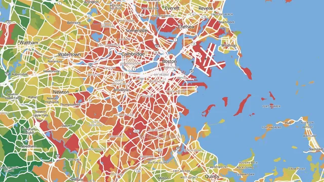 CrimeGrade safety map of Boston, MA