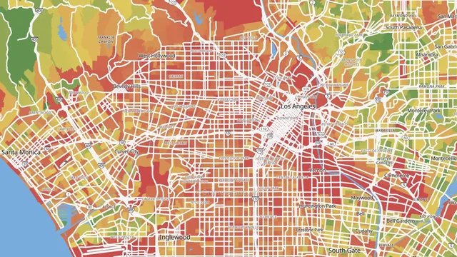 CrimeGrade safety map of Los Angeles, CA