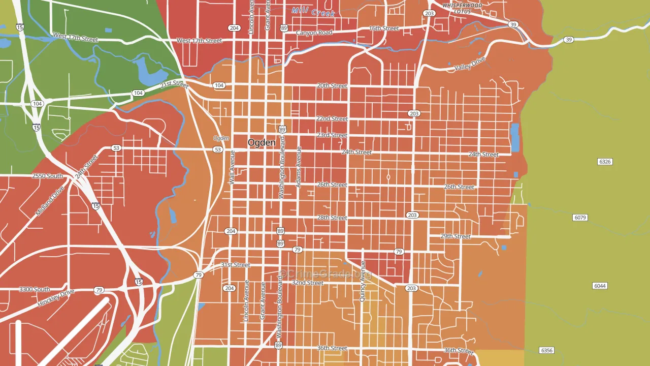 25th Street, Ogden, UT Map of Murder Rates