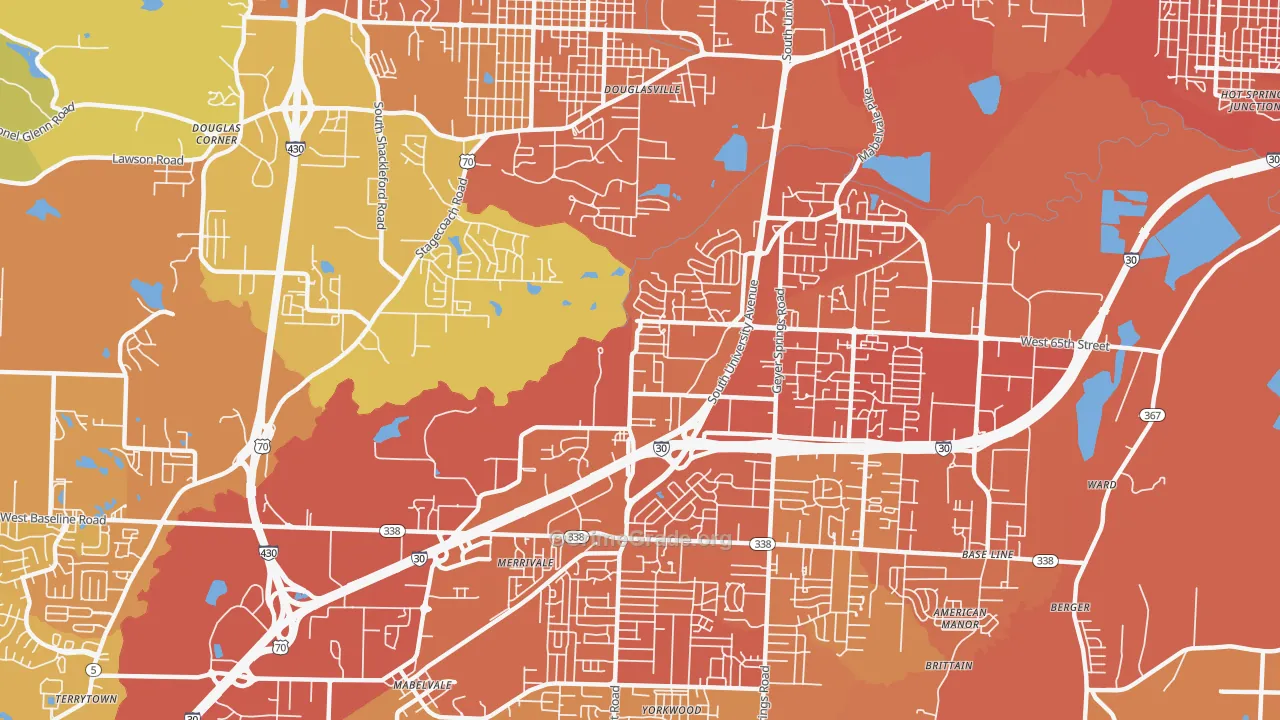 65th Street West, Little Rock, AR Map of Murder Rates