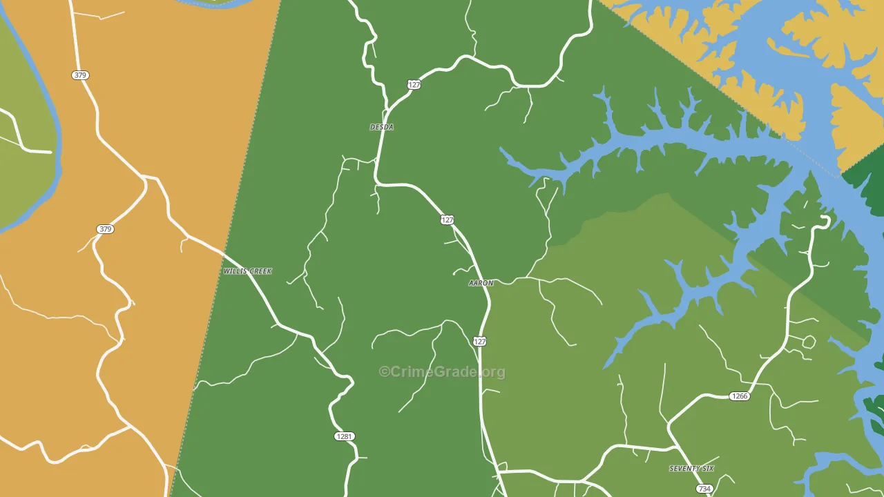 Aaron, KY Map of Murder Rates