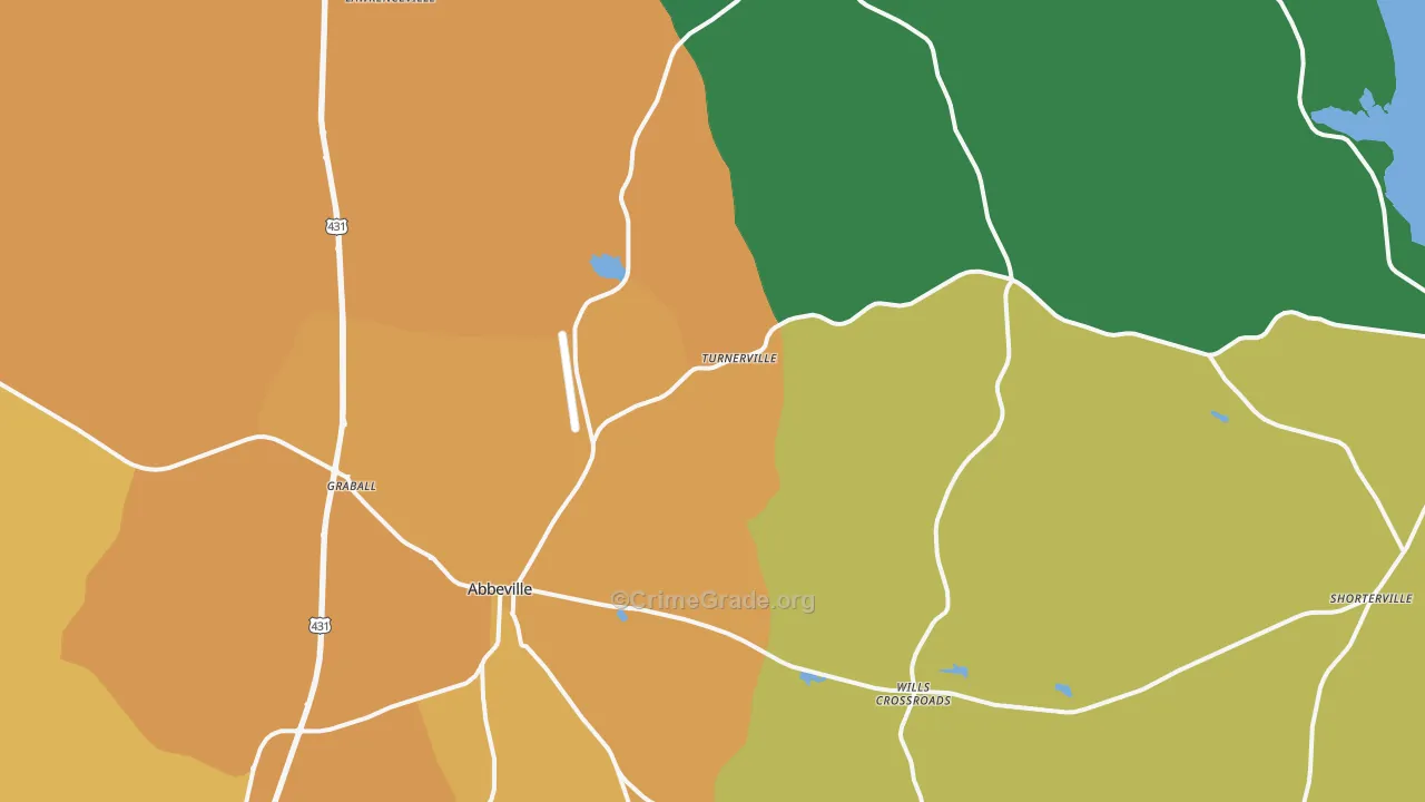Abbeville, AL Map of Murder Rates