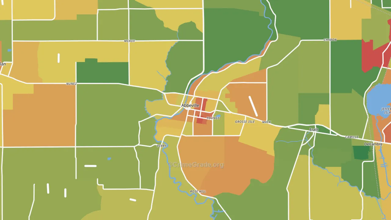 Abbeville, LA Map of Murder Rates