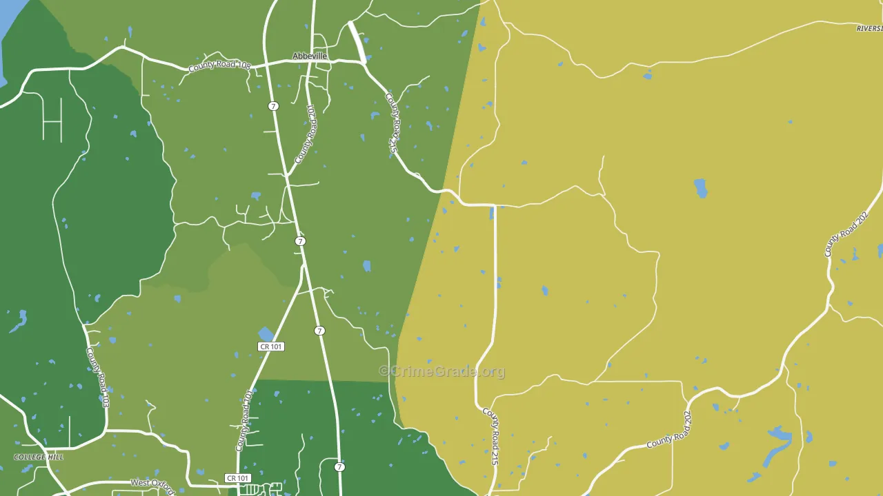 Abbeville, MS Map of Murder Rates