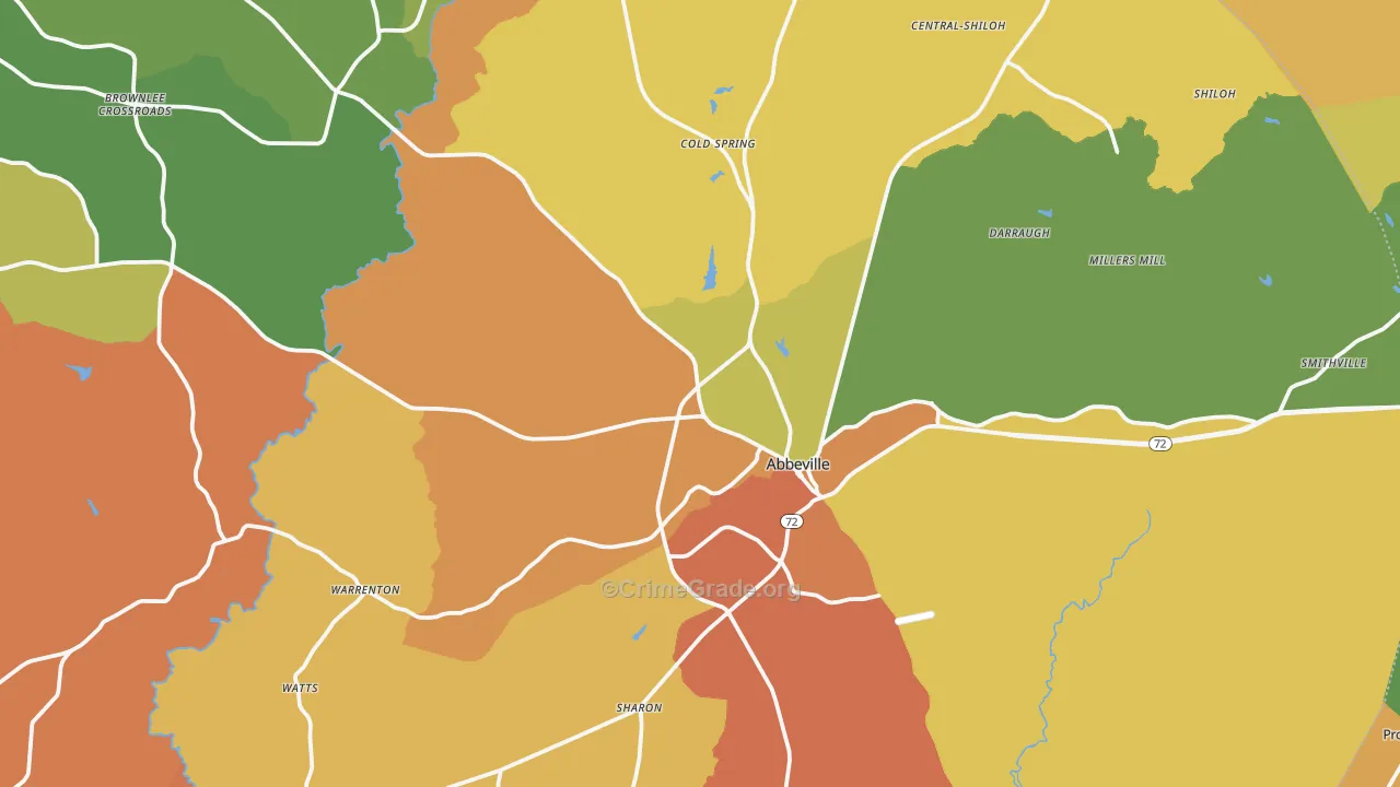 Abbeville, SC Map of Murder Rates