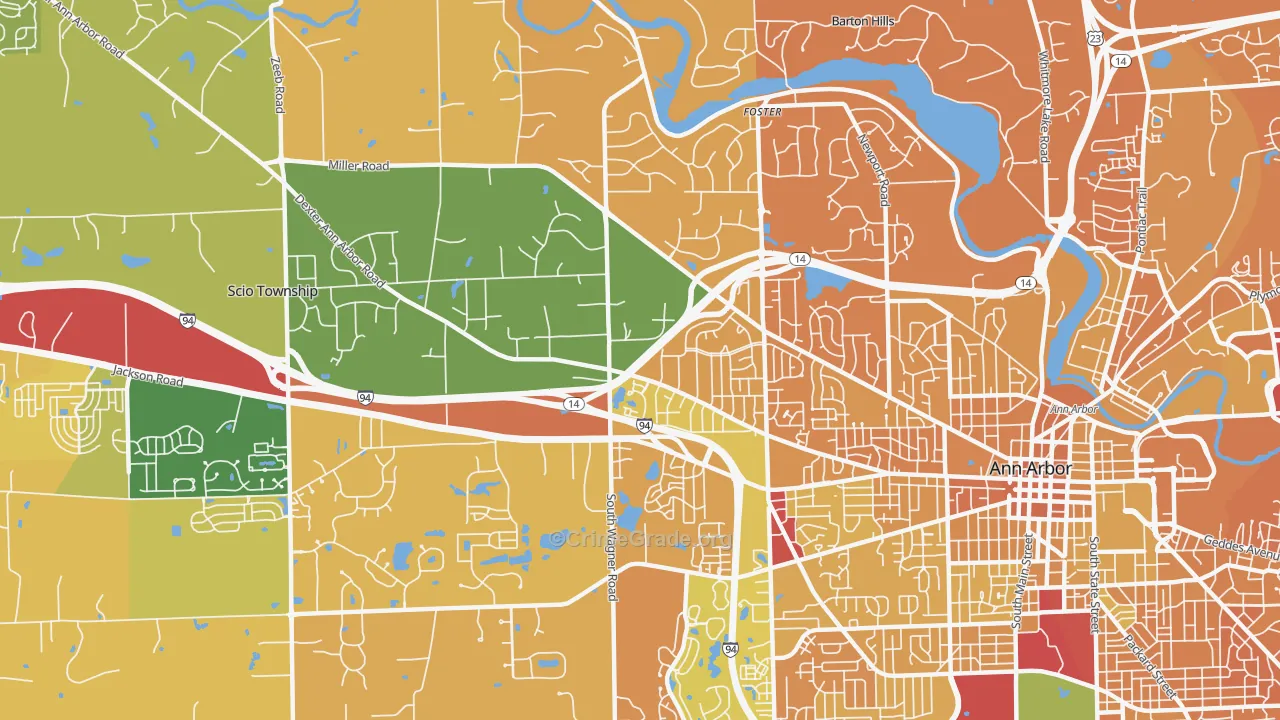 Abbot, Ann Arbor, MI Map of Murder Rates
