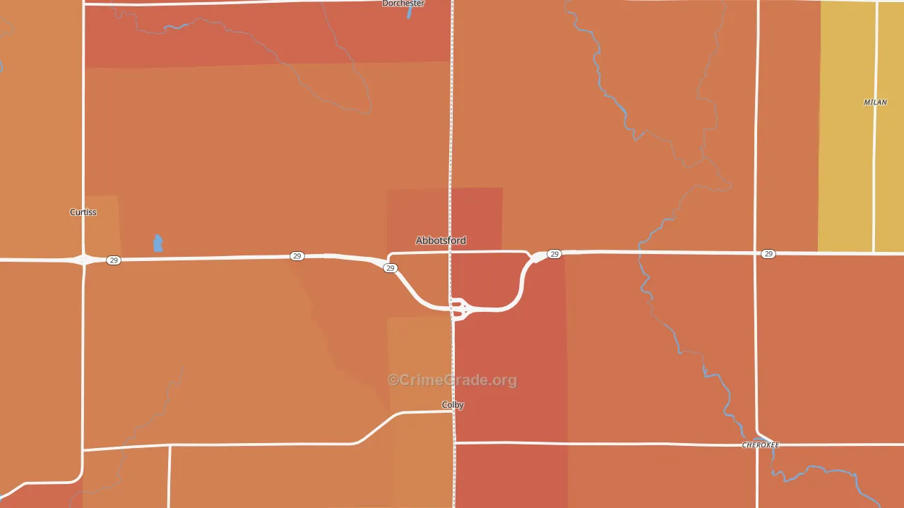 Abbotsford, WI Map of Murder Rates