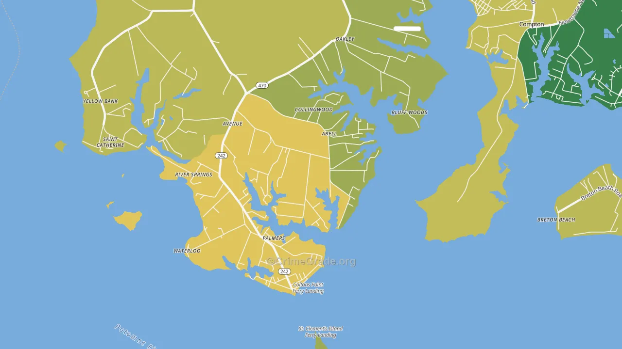 Abell, MD Map of Murder Rates