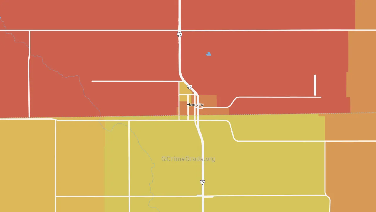 Abernathy, TX Map of Murder Rates