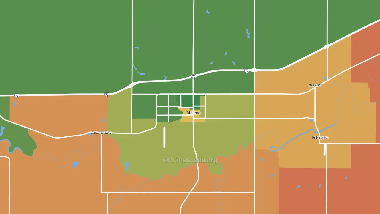 Abilene, KS Map of Murder Rates