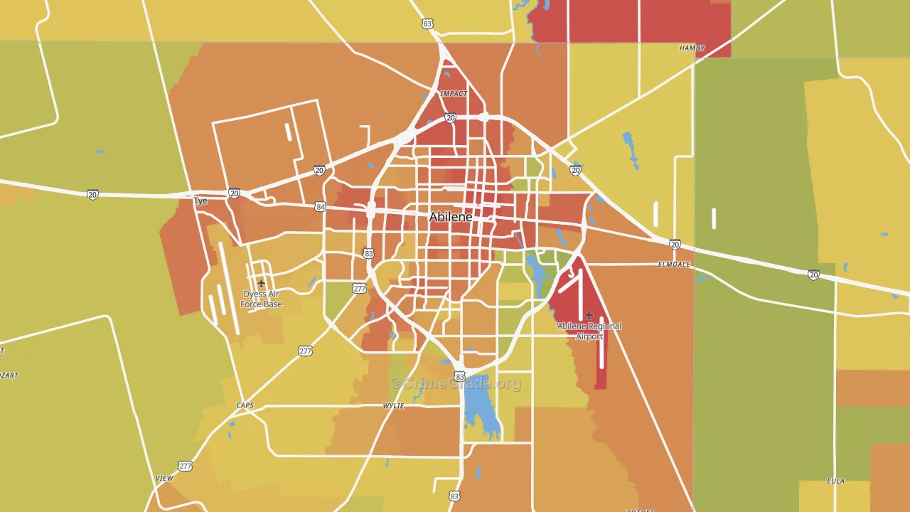 Abilene, TX Map of Murder Rates